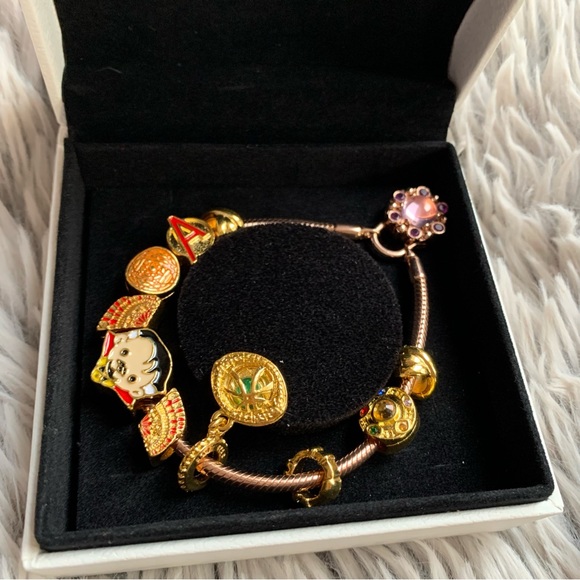 Retired Pandora Carrier Heraldic Amethyst Padlock Bracelet Doctor Strange Charms - Picture 2 of 15